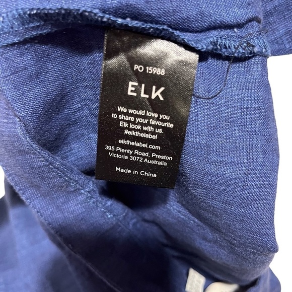 Elk Flyte Linen Pants Blue Size 10 Straight Leg Women’s - Picture 7 of 8